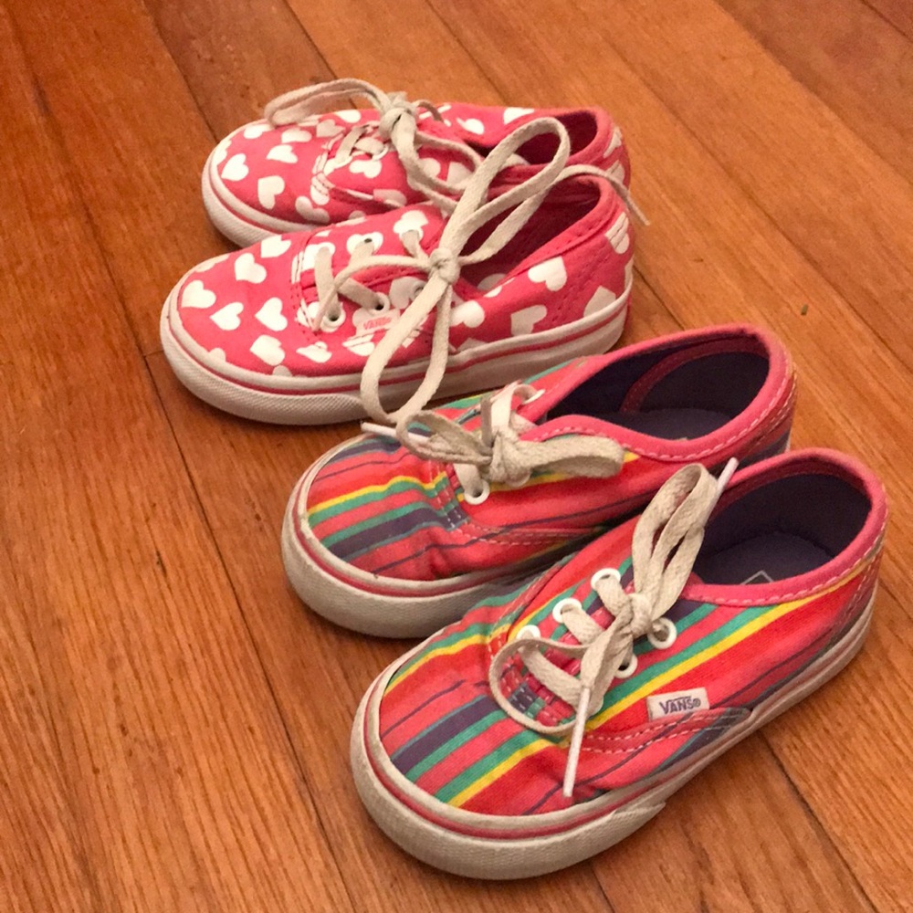 Two pairs of toddler girls vans size 6 pink - Picture 2 of 7